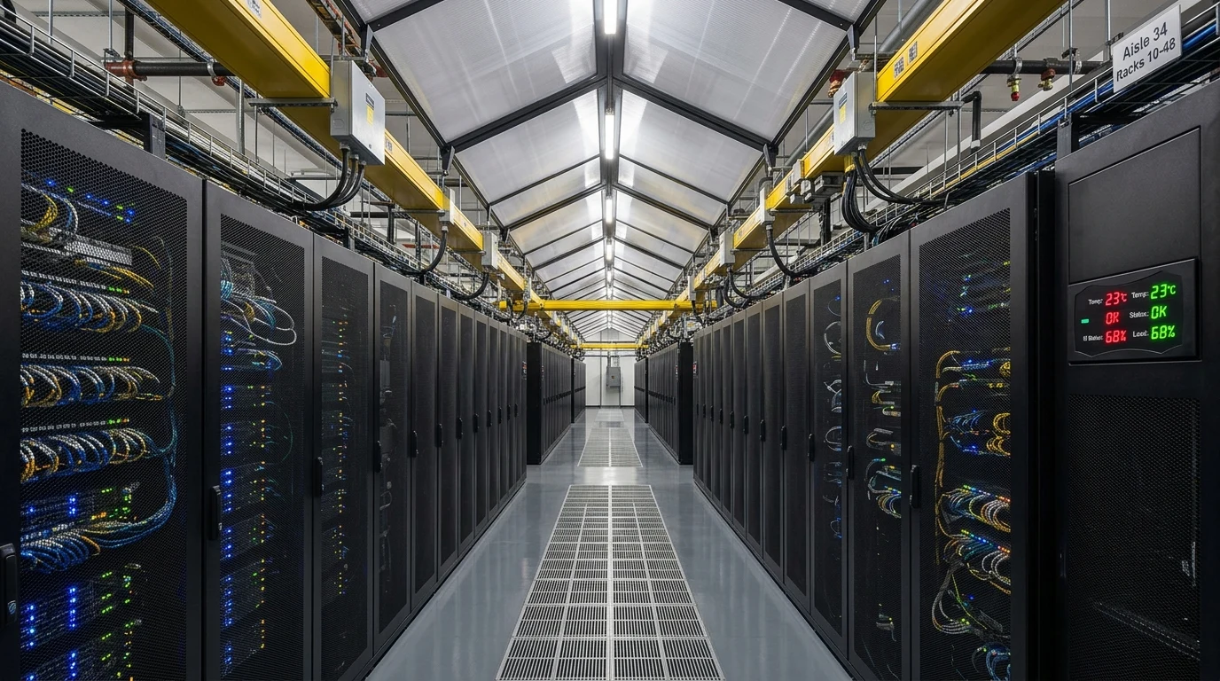 Colocation Data Center PUE Power Density Hot Aisle Containment FinOps
