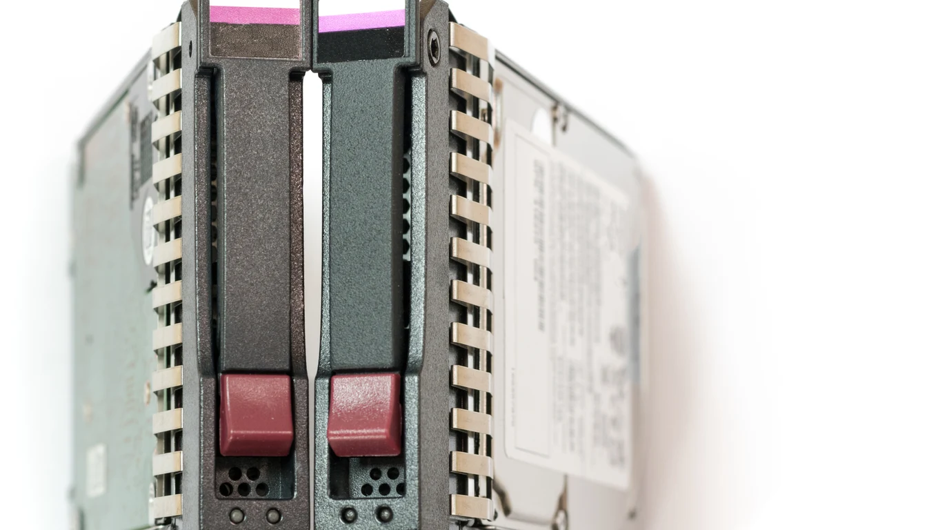 Enterprise SAN storage rack array with active NVMe drive indicators for Ceph Kubernetes disaster recovery